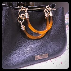 Marc black bag with black/caramel handles